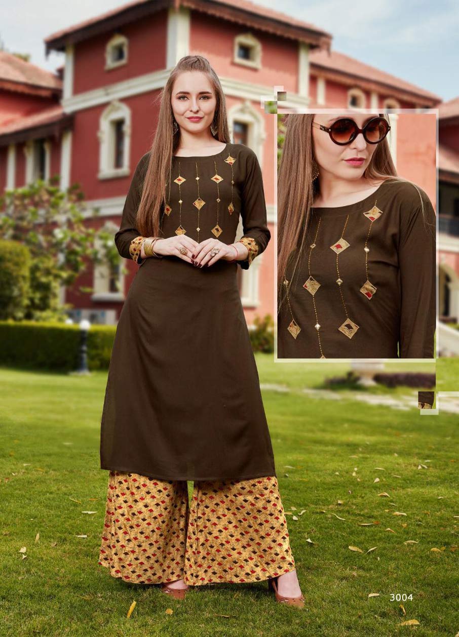 Bella's Vol-2 Rutu Creation Printed Kurti with Palazzo Bella's Vol-2 Rutu Creation Printed Kurti with Palazzo